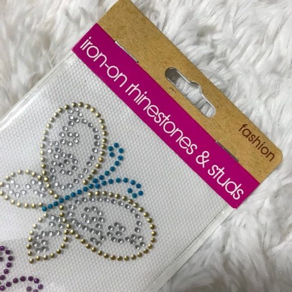 NWOT K & Company Adhesive Chipboard & Iron-On Butterflies Rhinestone & Studs Set - Picture 6 of 9